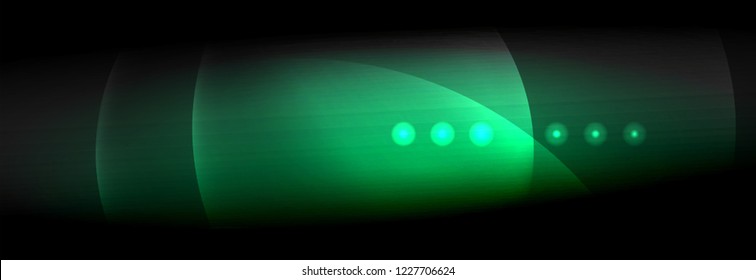 Círculos brillantes de neón vectorial borroso con concepto de luz fluida y líquida, energía mágica fondo fantástico