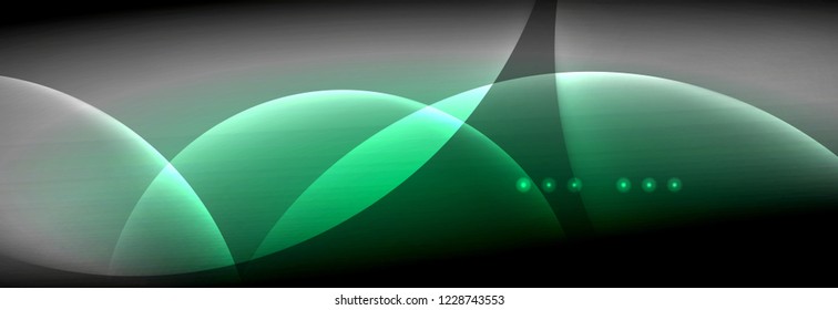 Círculos brillantes de neón vectorial borroso con concepto de luz fluida y líquida, energía mágica fondo fantástico