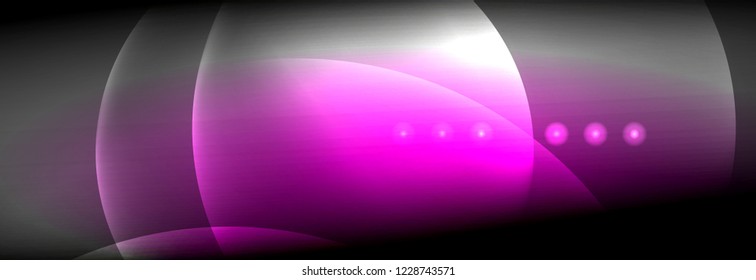 Vector blurred neon glowing circles with flowing and liquid light concept, energy magic fantastic background