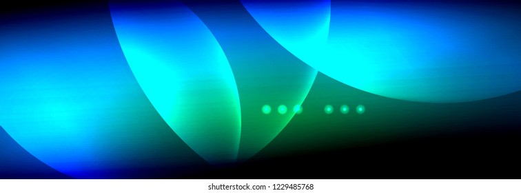 Vector blurred neon glowing circles with flowing and liquid light concept, energy magic fantastic background