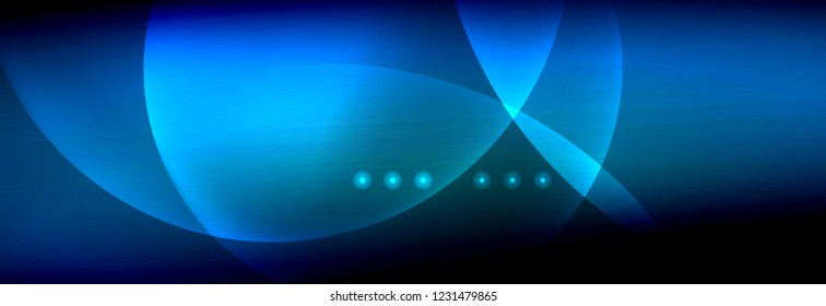 Vector blurred neon glowing circles with flowing and liquid light concept, energy magic fantastic background