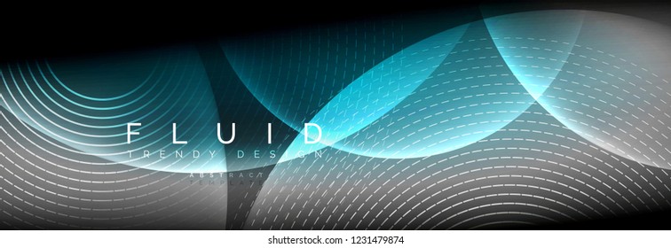 Círculos brillantes de neón vectorial borroso con concepto de luz fluida y líquida, energía mágica fondo fantástico
