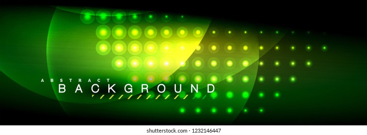 Vector blurred neon glowing circles with flowing and liquid light concept, energy magic fantastic background