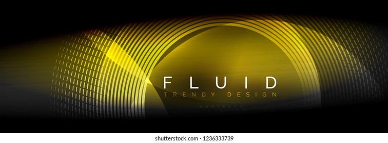 Círculos brillantes de neón vectorial borroso con concepto de luz fluida y líquida, energía mágica fondo fantástico