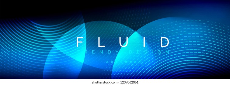 Vector blurred neon glowing circles with flowing and liquid light concept, energy magic fantastic background