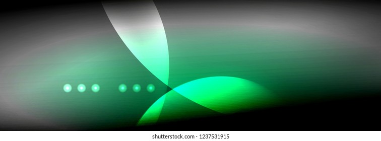 Vector blurred neon glowing circles with flowing and liquid light concept, energy magic fantastic background