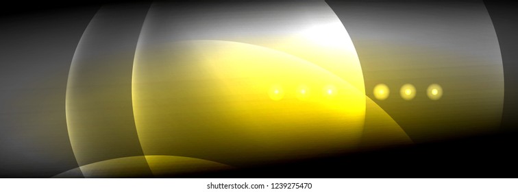 Vektorunscharfe Neonleuchtkreise mit fließendem und flüssigem Lichtkonzept, fantastischer Hintergrund für Energiemagie