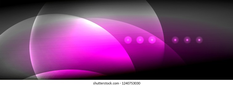 Vector blurred neon glowing circles with flowing and liquid light concept, energy magic fantastic background