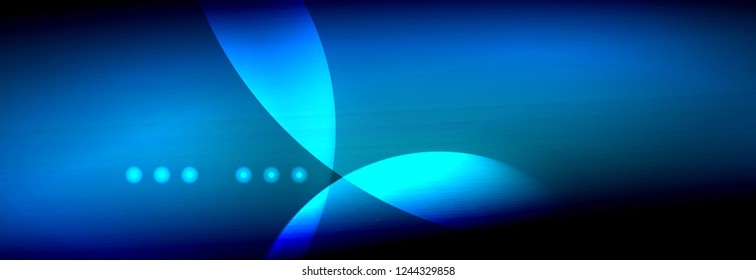 Círculos brillantes de neón vectorial borroso con concepto de luz fluida y líquida, energía mágica fondo fantástico