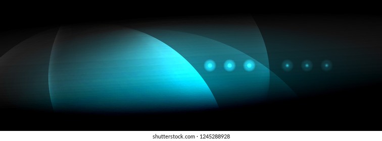 Círculos brillantes de neón vectorial borroso con concepto de luz fluida y líquida, energía mágica fondo fantástico