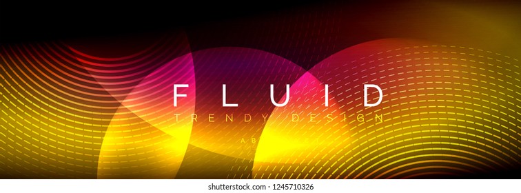 Vector blurred neon glowing circles with flowing and liquid light concept, energy magic fantastic background