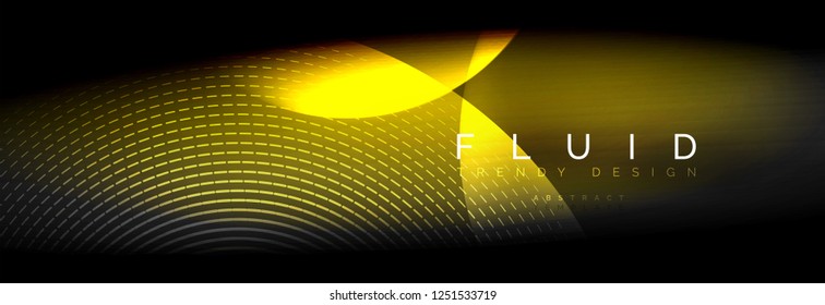 Vector blurred neon glowing circles with flowing and liquid light concept, energy magic fantastic background