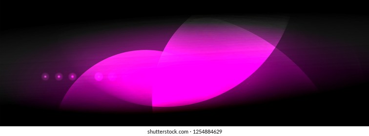 Vector blurred neon glowing circles with flowing and liquid light concept, energy magic fantastic background