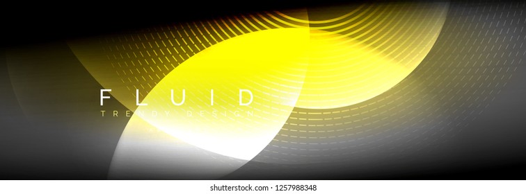 Vector blurred neon glowing circles with flowing and liquid light concept, energy magic fantastic background