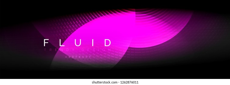 Vector blurred neon glowing circles with flowing and liquid light concept, energy magic fantastic background