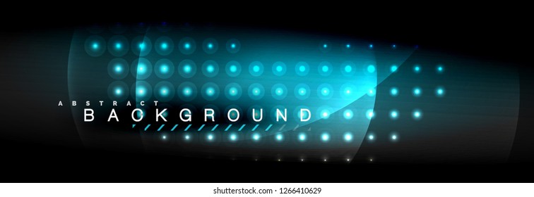 Vector blurred neon glowing circles with flowing and liquid light concept, energy magic fantastic background