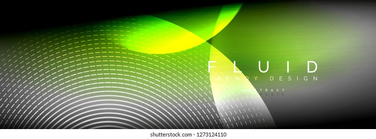 Vector blurred neon glowing circles with flowing and liquid light concept, energy magic fantastic background