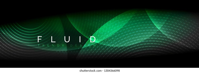 Círculos brillantes de neón vectorial borroso con concepto de luz fluida y líquida, energía mágica fondo fantástico