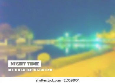 Vector blurred night city background.
