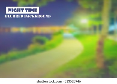 Vector blurred night city background.
