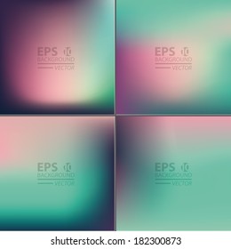 Vector blurred, smooth backgrounds set.