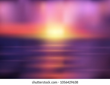 Vector blurred sunrise seascape. Vector background for your design.