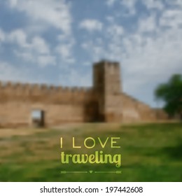Vector blurred traveling background. Web and mobile interface template.