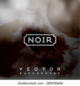 Vector blurred vintage background. Black and white photo classic backdrop with watercolor splash