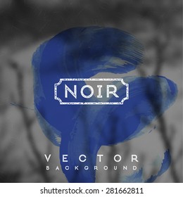 Vector blurred vintage background. Black and white photo classic backdrop with watercolor splash