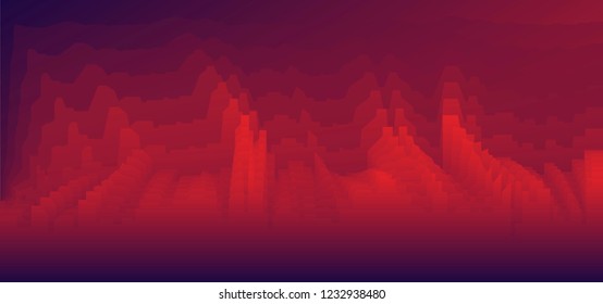 vector blurry cityscape background, town silhouette illustration