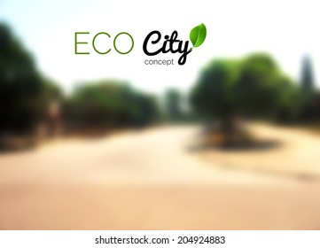 Vector blurry country background, street, eco concept. Web, app Interface