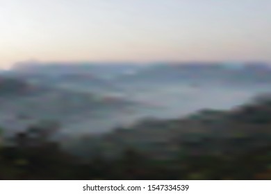 vector blurry landscape background with fog