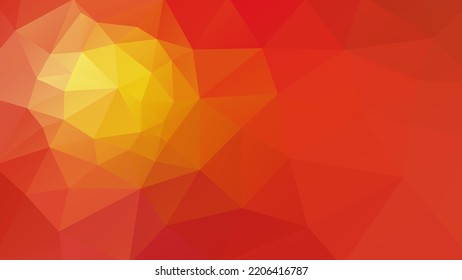 Vector blurry low poly red background with yellow spot. Polygonal flag of China or USSR. Triangular abstract illustration