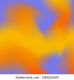 Vector blurry mesh gradient y2k 90s style. Abstract vivid liquid background. Bright colors orange, purple, yellow. Trendy design with copy space for text. Smooth blurred template