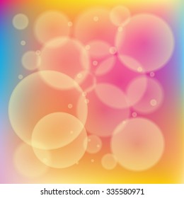 Vector blurry photographic background with soft bokeh effect. Smooth focus effect Bright pink and yellow shades.