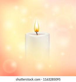 Vector blurry soft background with candle