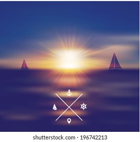 Vector blurry soft summer poster with photographic bokeh background. Smooth unfocused film effect. Eps10