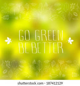 Vector blurry web and interface template. Background with hand drawn elements. Unfocused template for your design.  