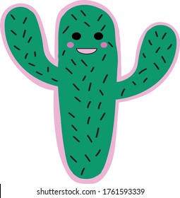 vector of blushing cartoon cactus 