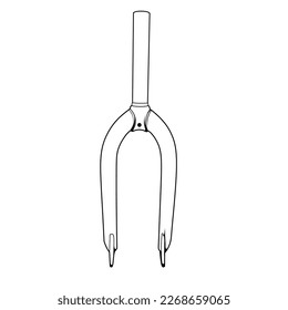 vector bmx bike fork line art illustration, fork is part of a bicycle.  eps file