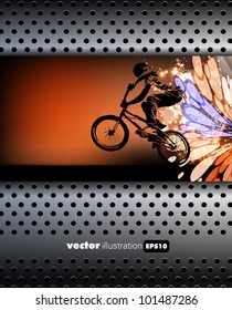 Vector of BMX cyclist