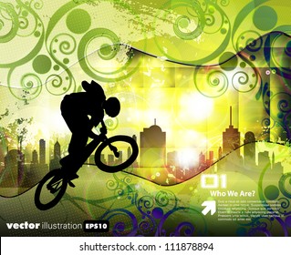 Vector of BMX cyclist