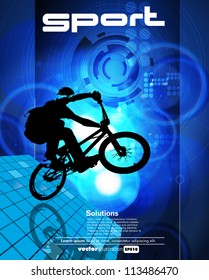 Vector of BMX cyclist