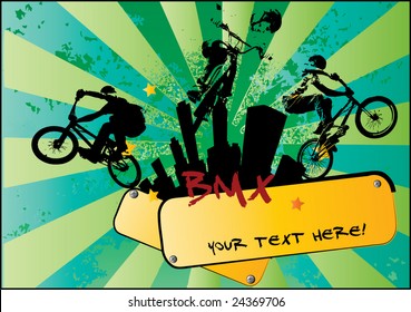 Vector of BMX cyclist