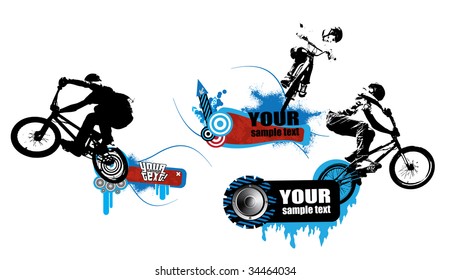 Vector of BMX cyclist