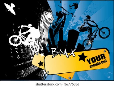 Vector of BMX cyclist