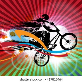 Vector of BMX cyclist
