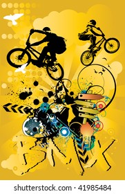 Vector of BMX cyclist