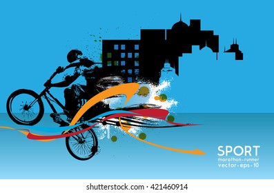 Vector of BMX cyclist