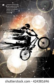 Vector of BMX cyclist